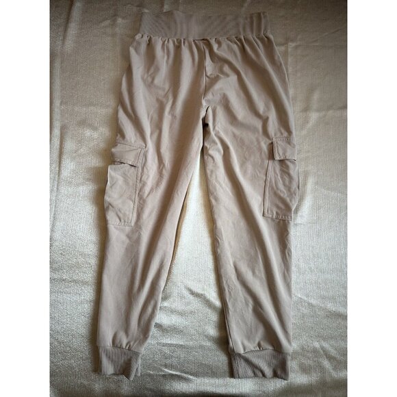 Sincerely Jules Medium Soft Silky Cargo Jogger Pants Legging Cream Tan Pockets - Picture 6 of 8